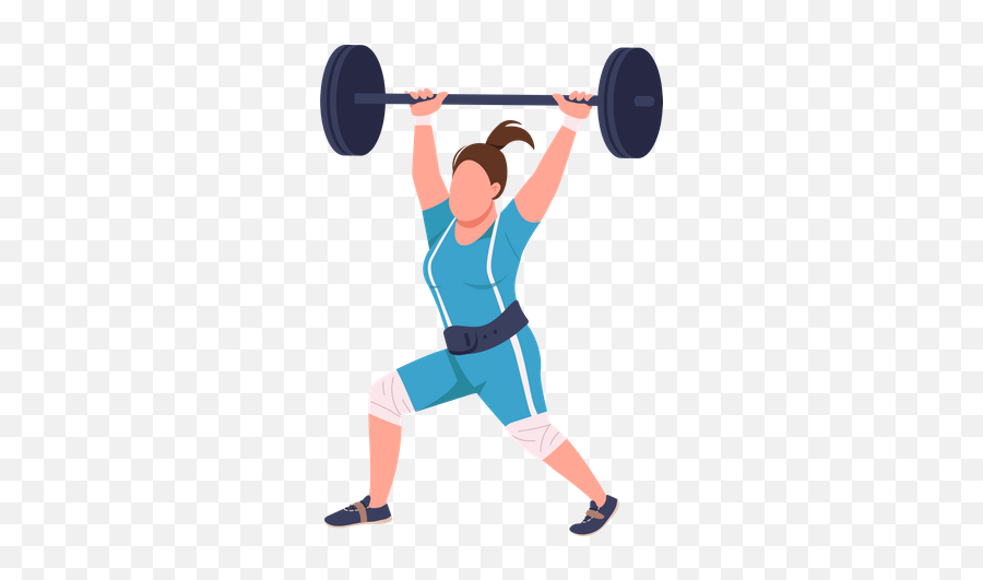 Best Premium Female Powerlifter Lifting Barbell Illustration - Hiit Workout Vector Png,Weight Lifting Icon