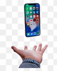 Iphone X Floating Over Palm Transparent Background Png - Phone Floating Over A Hand,Palm Png