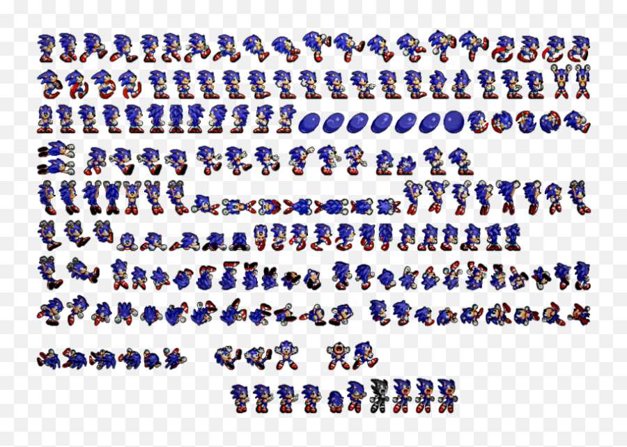 Download The Hedgehog Sprites Rendered - Sonic The Hedgehog Sonic The Hedgehog Sprite Sheet Png,Hedgehog Transparent Background