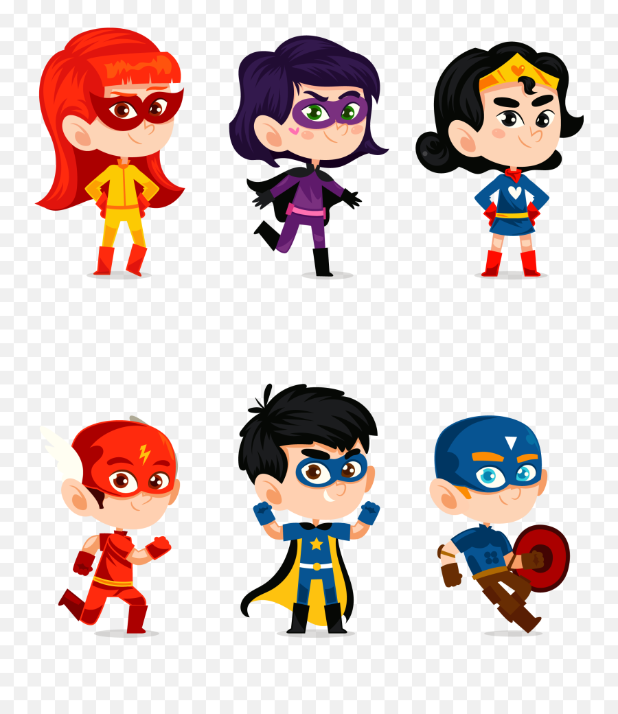 Download Superhero Clark Vector Kent Cartoon Hand - Painted Cartoon Cute Female Superhero Png,Painting Clipart Png