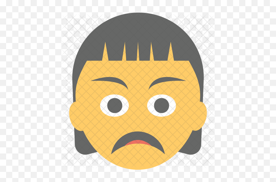 Sad Girl Icon Of Flat Style - Sad Face Girl Emoji Png,Sad Girl Png