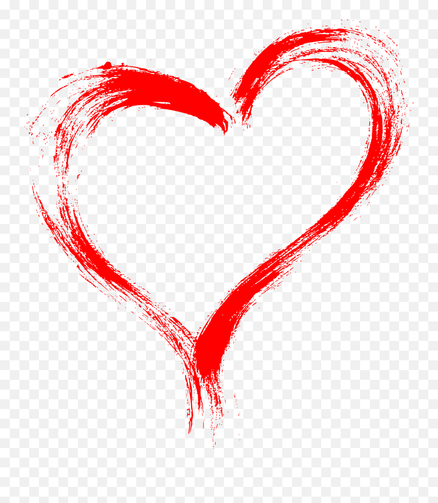 10 Red Grunge Brush Stroke Heart - Transparent Background Brush Stroke Heart Clipart Png,Red Heart Transparent