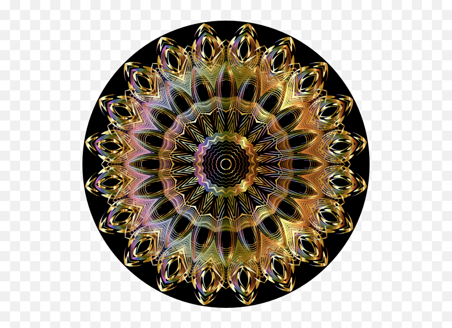 Chromatic Mandala Line Art Gold Extra Free Svg - Mandala Dorada Png,Gold Pattern Png