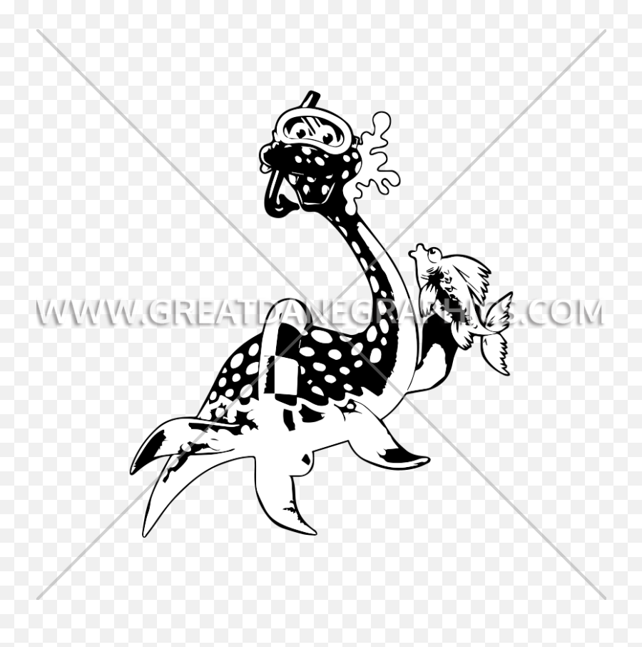 Swimming Sea Monster Production Ready Artwork For T - Shirt Illustration Png,Sea Monster Png