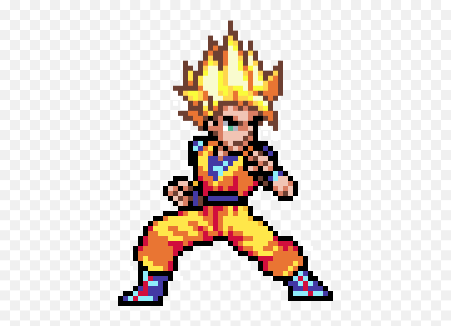 Goku Ssj - Pixel Art Goku Png,Goku Transparent Background