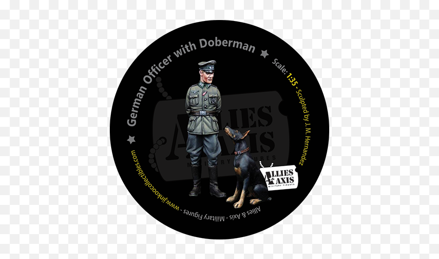 German Officer With Doberman 135 - Police Dog Png,Doberman Png