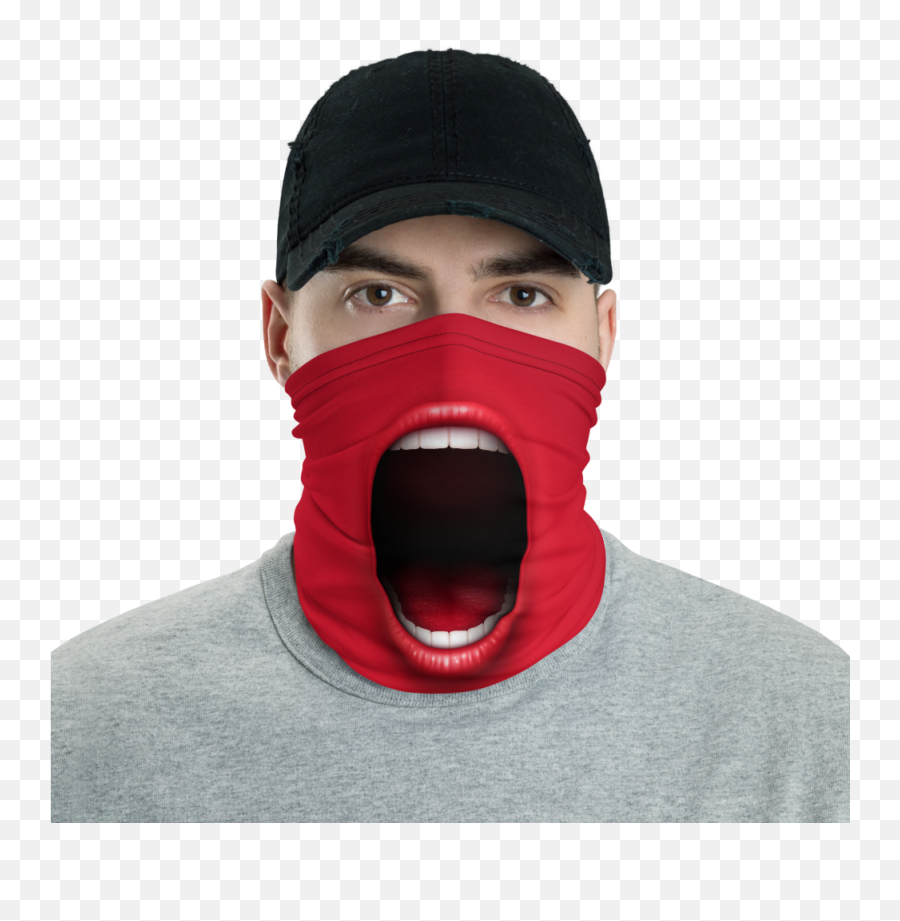 Protective Funny Screaming Mouth Face Mask Neck Gaiter Headwear - Scarfbandana Psalm 91 Face Mask Png,Mouth Transparent