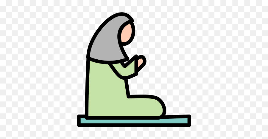 Muslim Icon Of Colored Outline Style - Muslim Pray Icon Png,Muslim Png