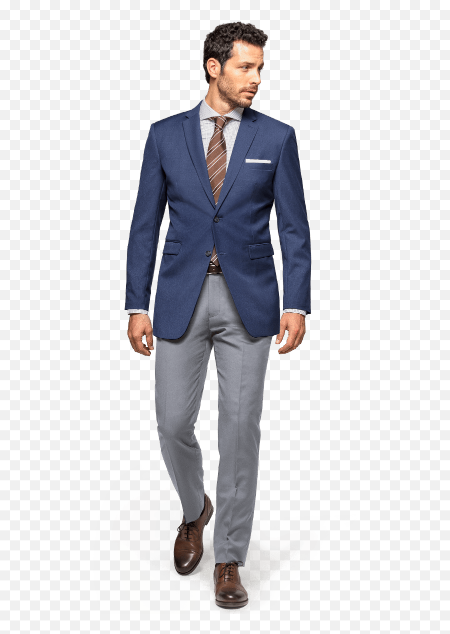 Download Mens Blazer - Model With Suit Png Png Image With No Grey Pants With Navy Blazer,Suit Png
