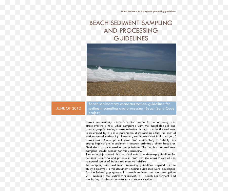 Pdf Beach Sediment Sampling And Processing Guidelines - Language Png,Beach Sand Png