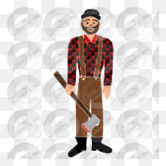 Lumberjack Stencil For Classroom Therapy Use - Great Tradesman Png,Lumberjack Png
