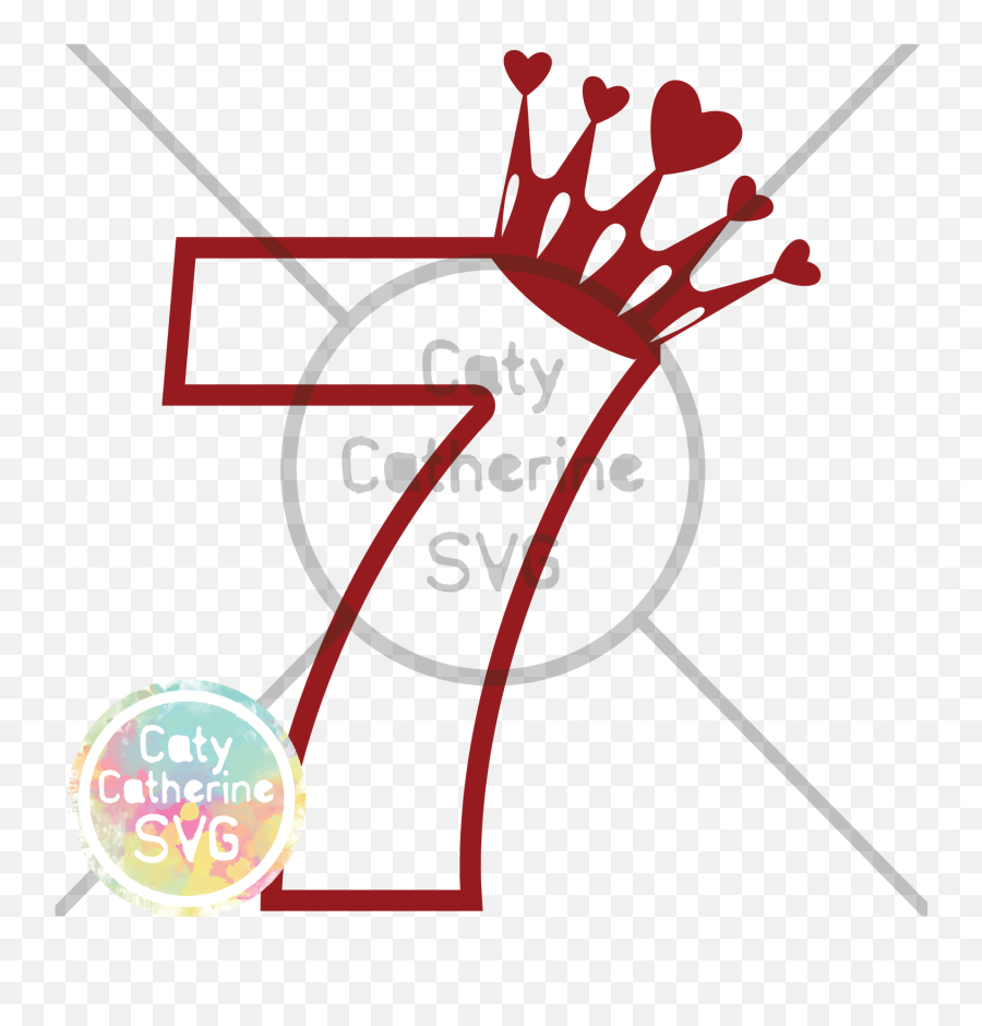 7 Seven Years Old Birthday Heart Crown Princess Svg Cut File - Happy 9 Birthday Svg Png,Heart Crown Png