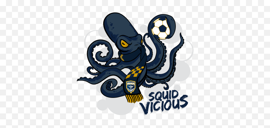 Squid Vicious The Kraken Jacksonville Armada Fc U - 23 Common Octopus Png,Kraken Png