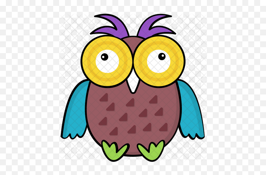 Cute Owl Icon Of Colored Outline Style - Birds Park Png,Cute Owl Png