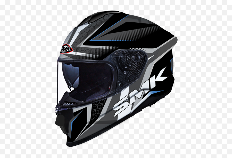 Smk Titan Slick Gloss Black Grey Blue Gl265 Helmet - Smk Titan Helmet Price Png,Icon Helmet Pivot Kit