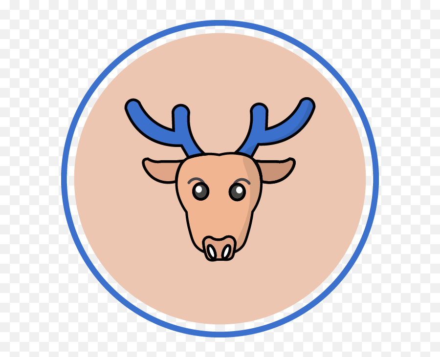 Christmas Icon Deer Blue Pink - Language Png,Deer Icon Png