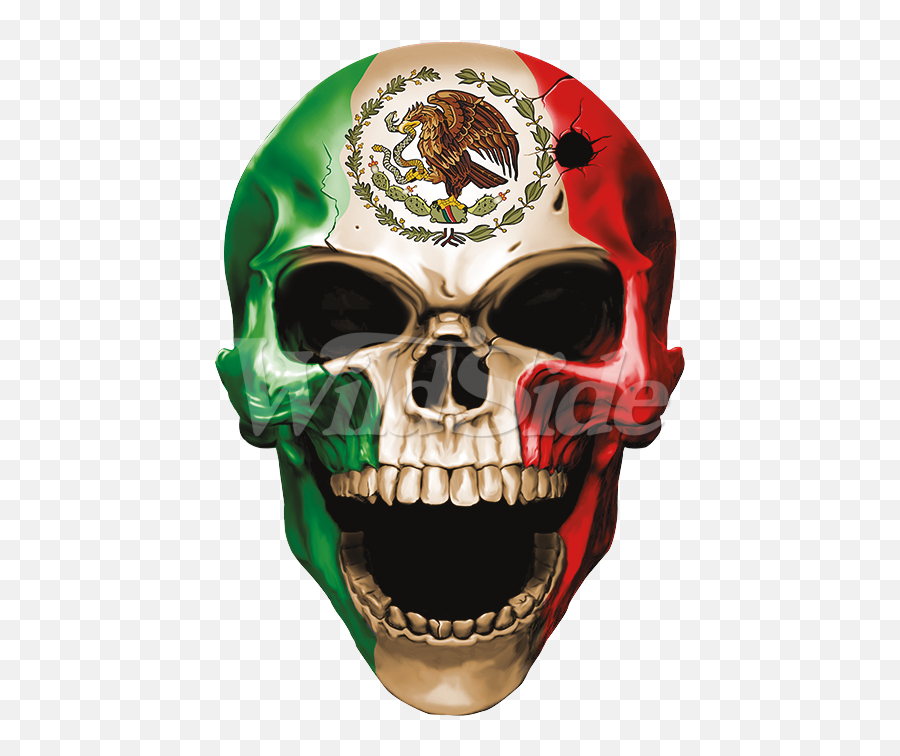 Download Skull Mexican Flag - Coat Of Arms Of Mexico Png,Mexican Flag Transparent