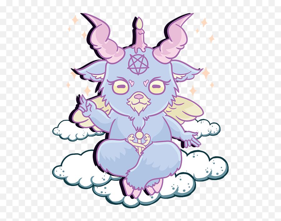 Cute Anime Kawaii Baphomet Pastel Goth Emo Pun Fleece - Art Anime Pastel Goth Emo Png,Pastel Anime Icon