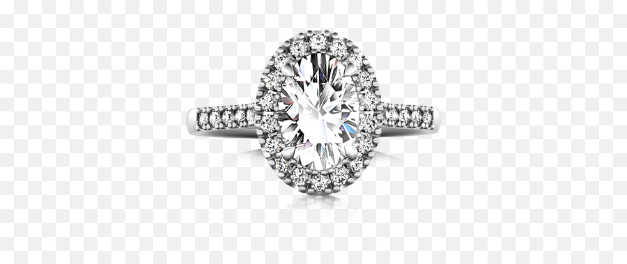 Oval Angel Halo Diamond Ring Png