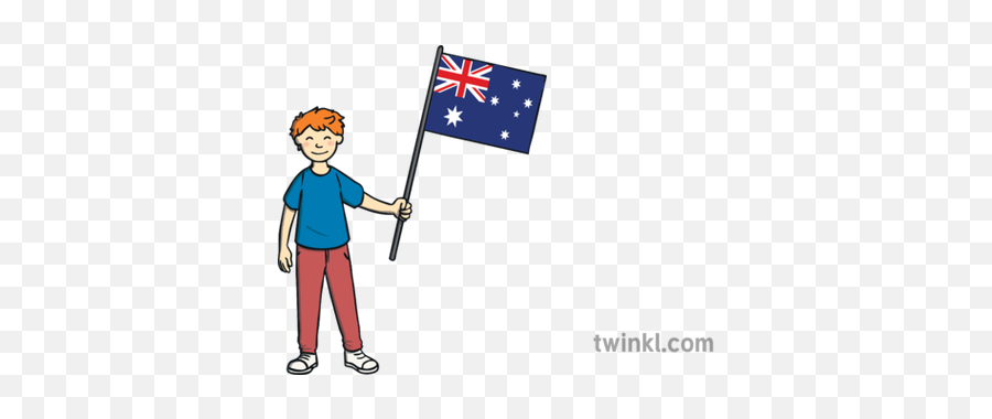 Boy Holding Australian Flag Country Flags Ks1 Illustration - People Holding A Sign Protest Png,Australian Flag Png