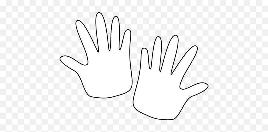 Hands Clipart Black And White Free Images 3 - Clipartix Hand White Outline Clipart Png,Praying Emoji Png