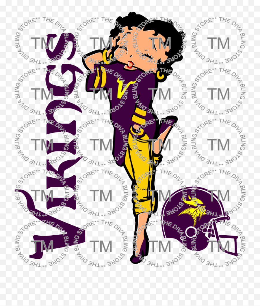 Image Of Betty Boop Vikings Svg File - Minnesota Vikings Cartoon Png,Minnesota Vikings Png