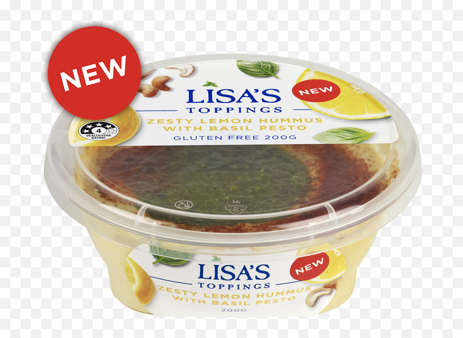 Products Lisau0027s Zesty Lemon Hummus With Basil Pesto - New Png,Hummus Png