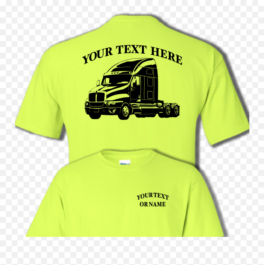 Kenworth T2000 Semi Truck - Big Rig 18 Wheeler Personalized Custom Cotton Tshirt Br020 Mack Dump Truck T Shirt Png,18 Wheeler Png