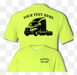 Kenworth T2000 Semi Truck - Big Rig 18 Wheeler Personalized Custom Cotton Tshirt Br020 Mack Dump Truck T Shirt Png,18 Wheeler Png