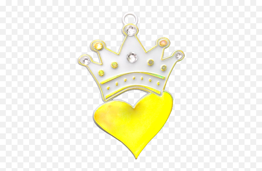 3 Crown Heart Charm With Rhinestones - White Metallic Gold 1 Pc Pkg Solid Png,Heart Crown Png