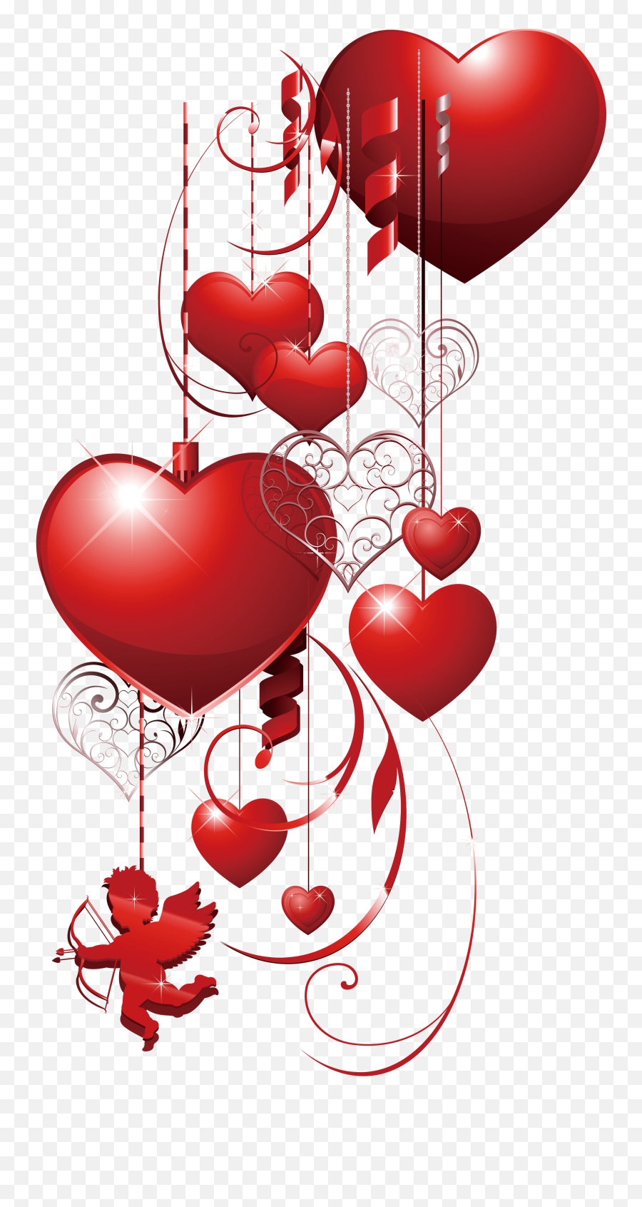 Download Decorative Heart Love Pattern Valentines Scalable - February 14th Day 2020 Png,Cupid Png