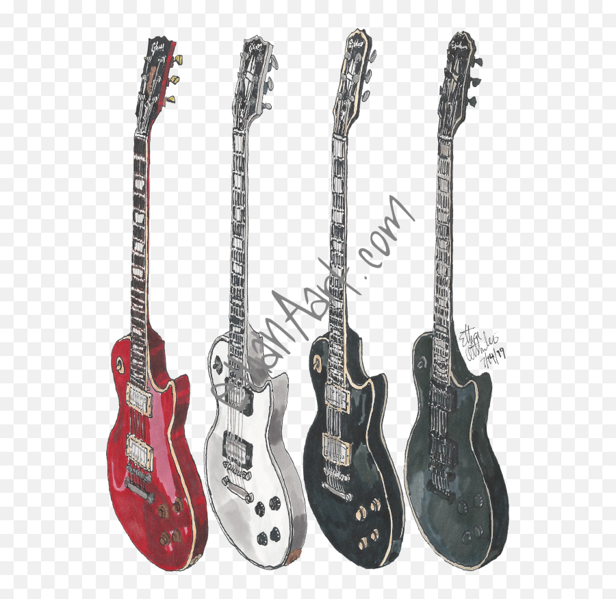 Jack Fowleru0027s Gibson And Epiphone Les Paul Guitars Ethan - Still Life Photography Png,Gibson Guitar Logo