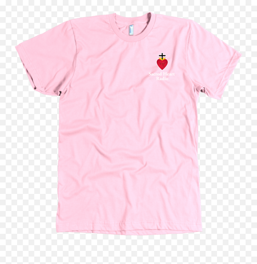 Sacred Heart Radio Mens T - Shirt Small Logo Slim Fit Short Sleeve Png,I Heart Radio Logo