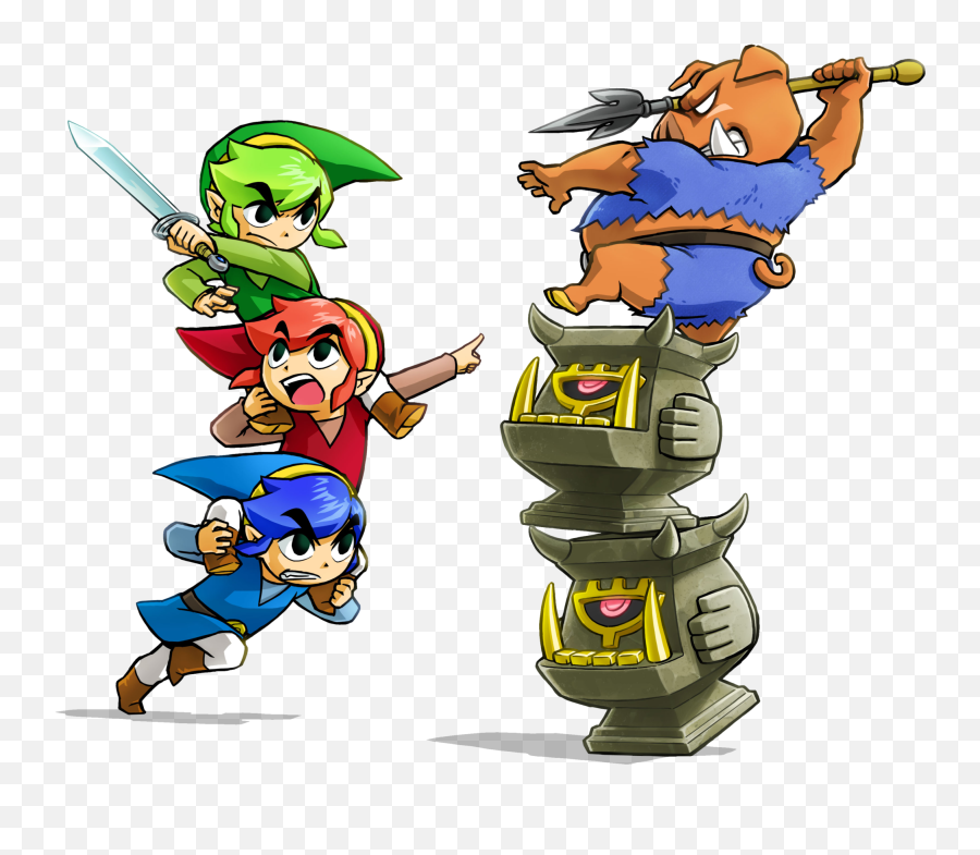Totem - Zelda Wiki Legend Of Zelda Triforce Heroes Art Png,Toon Link Transparent