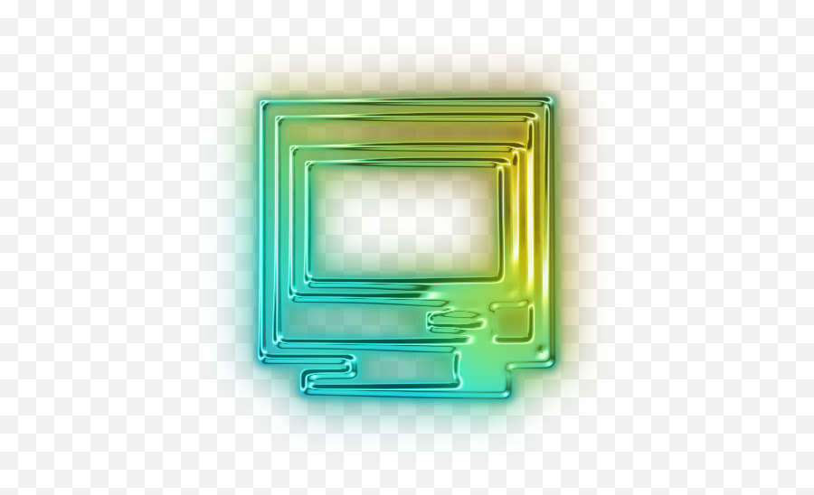 111078 - Glowinggreenneoniconbusinesscomputermonitor Horizontal Png,Glowing Icon