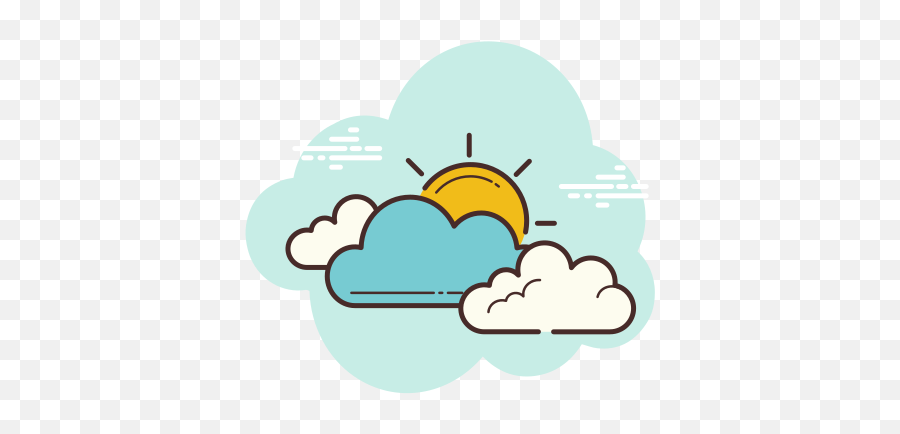 Sun Icon In Cloud Style - Weather App Icon With Clouds Png,Sun Icon