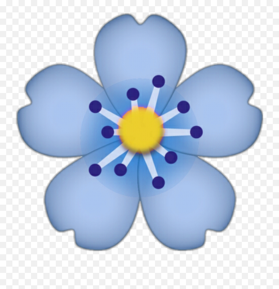 Download Emoji Apple Iphone Flower Fleur Cute Blue - Pink Flower Emoji Transparent Png,Apple Transparent Background