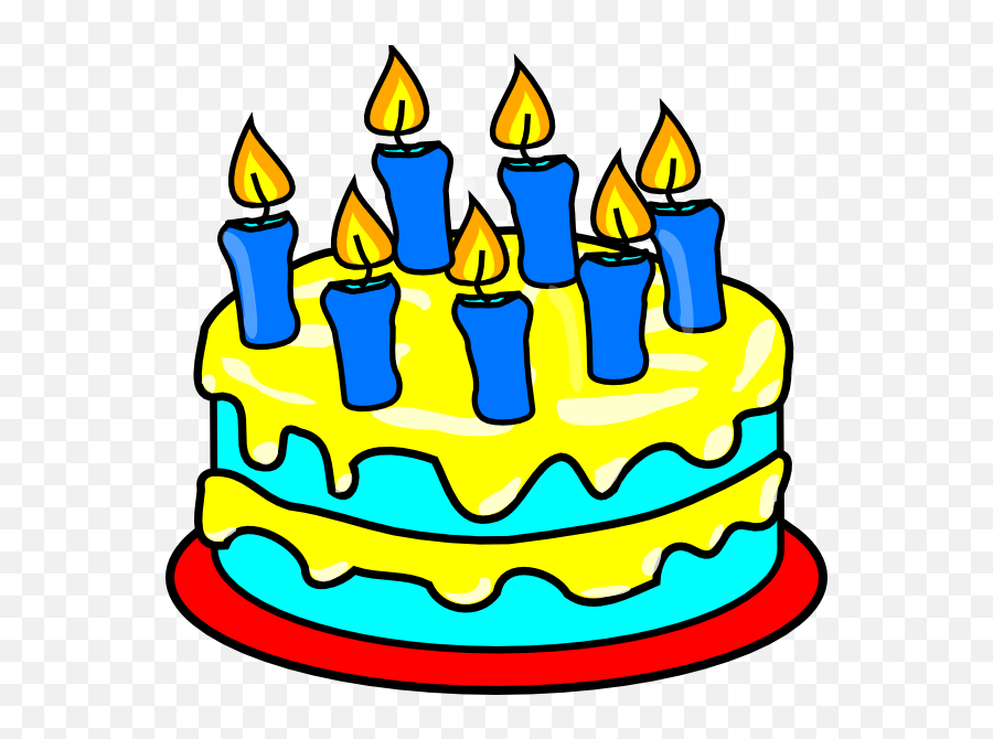 Cake 7 Candles Clip Art - Vector Clip Art Birthday Cake Clipart Png,Cake Clipart Png