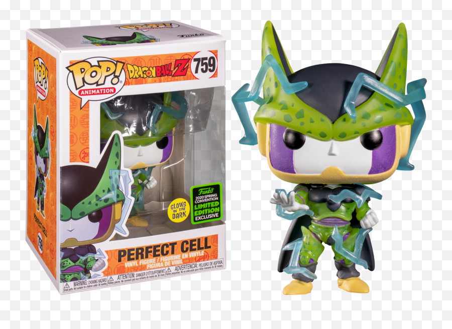 Funko Pop Dragon Ball Z - Perfect Cell Glow In The Dark 759 2020 Spring Convention Exclusive Perfect Cell Glow In The Dark Funko Pop Png,Dragon Ball Z Png
