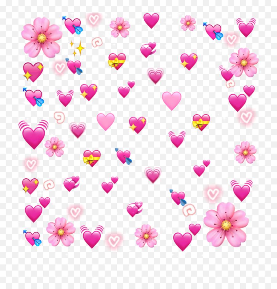 Flower - Heart Emoji Meme Png,Emoji Hearts Transparent