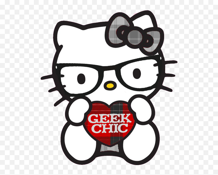 Download Hd Hello Kitty Nerd By Ladypinkilicious - Hello Hello Kitty Nerd Png,Nerd Glasses Png