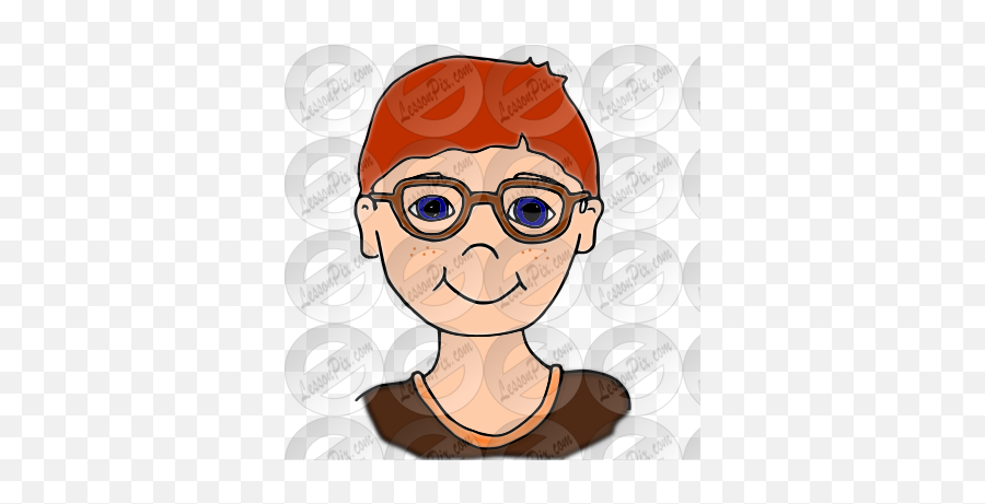 Boy With Glasses Picture For Classroom Therapy Use - Great Cartoon Boy Freckles Glasses Png,Cartoon Glasses Png