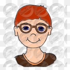 Boy With Glasses Picture For Classroom Therapy Use - Great Cartoon Freckles Glasses png