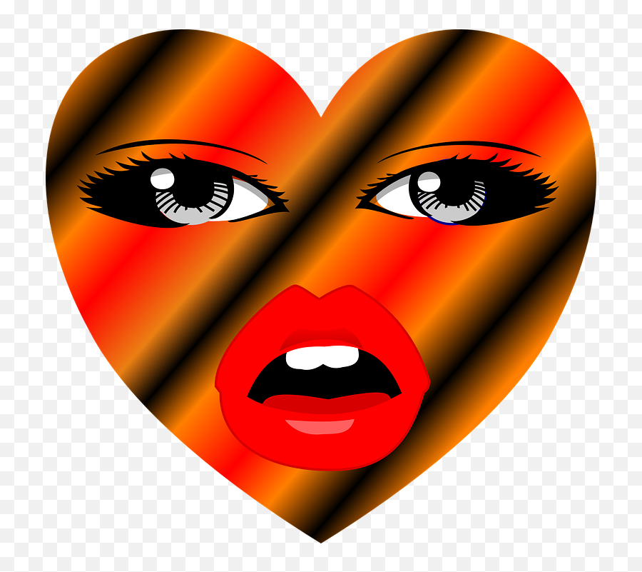 Heart Face Red - Free Vector Graphic On Pixabay Corazon Con Cara Png,Red Eyes Png