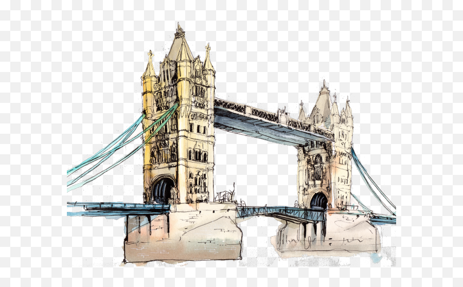 Bridge Clipart Png - London Bridge Wall Painting,Bridge Clipart Transparent