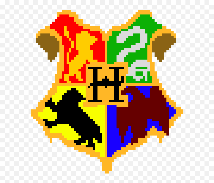 Hogwarts Logo Pixel Art Maker - Hogwarts Crest Pixel Art Png,Hogwarts Logo Png
