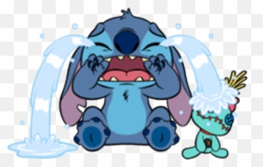 Download Blue Art Stitch Company Walt Sticker Disney Hq Png - Stitch Llorando Sticker,Disney Png