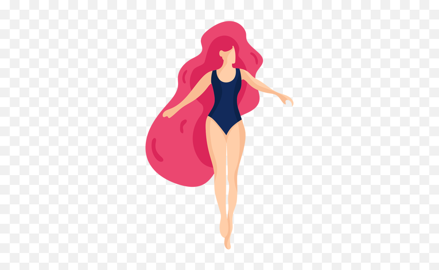 Girl Women Swimsuit Bathing Suit Hair Flat - Transparent Png Traje De Baño En Png,One Piece Transparent