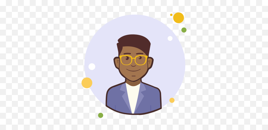 Man With Yellow Glasses In Violet Jacket Icon - Worker Png,Icon Eye Wear
