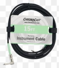 Chromacast Pro Series Instrument Cable - Audio mono jack M angled to 15 ft shielded sunset orange molded Fuel Line png